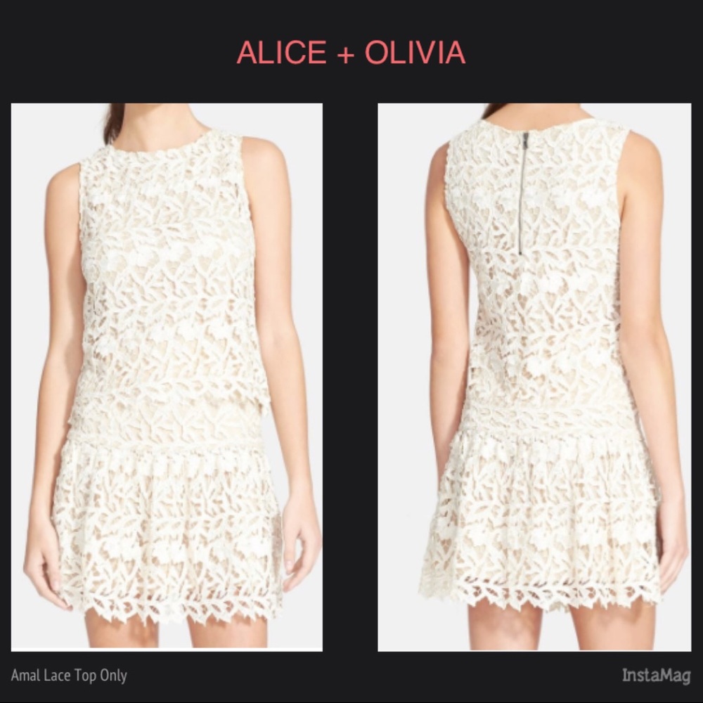 ⭐️HOST PICK⭐️ ALICE + OLIVIA Amal Lace Sleeveless Top Only
